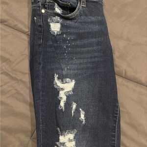 Judy Blue Dark Blue Distressed Jeans